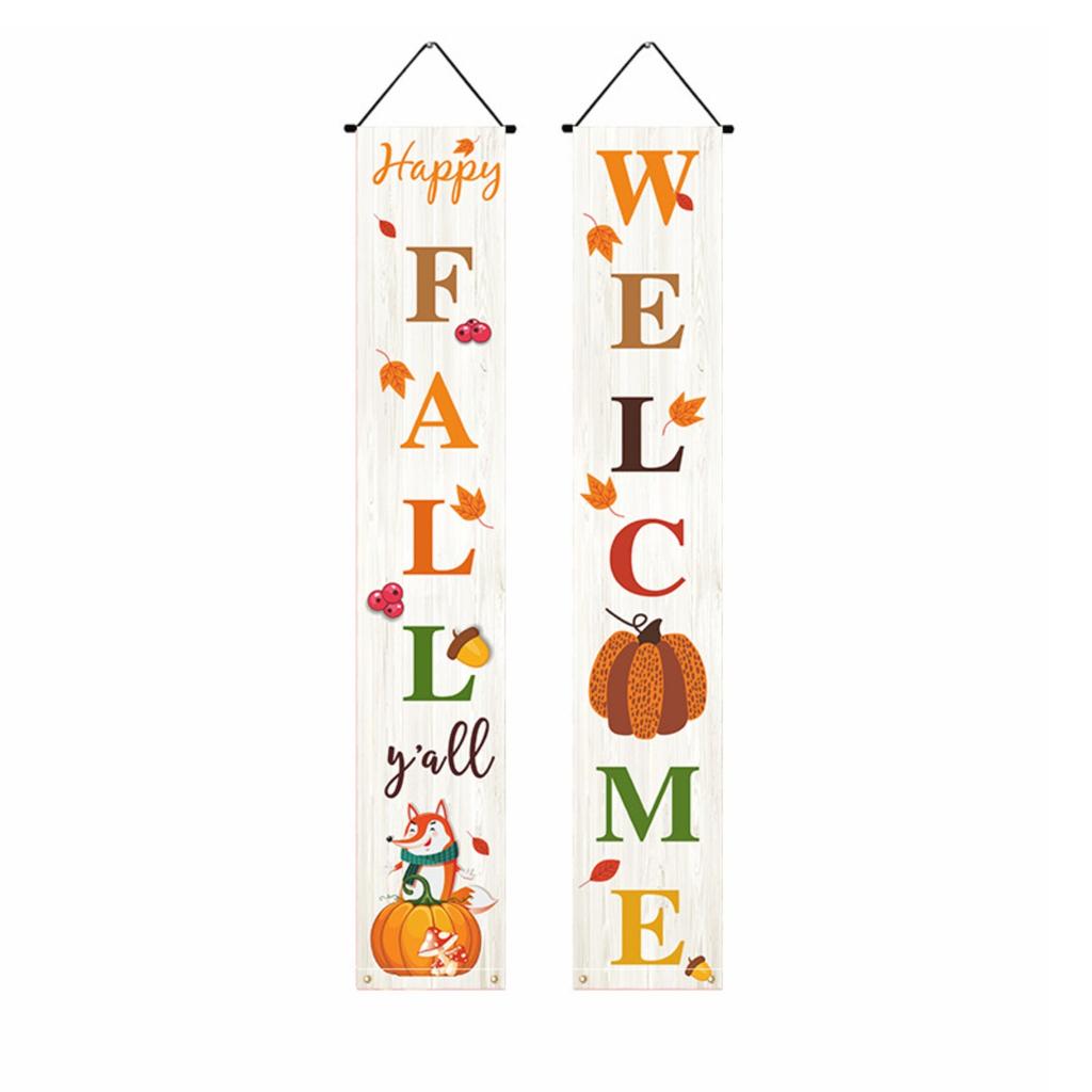 2-Pack Of Thanksgiving Couplets, Event Parties, Photo Backgrounds, Decorative Couplets, Door Curtains
