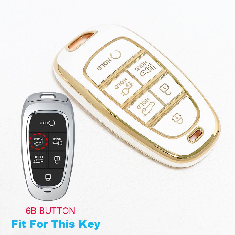 6 Button Tpu For Hyundai Atos Solaris Prime Nexo Sonata Staria Ioniq Palisade Tucson Santa Fe Car Key Case Cover Fob Accessories