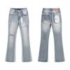 RogueWave Splicing Flare Jeans for Men Stacked Pants Streetwear Pants Harajuku Goth Bell Bottom Punk Long Trousers