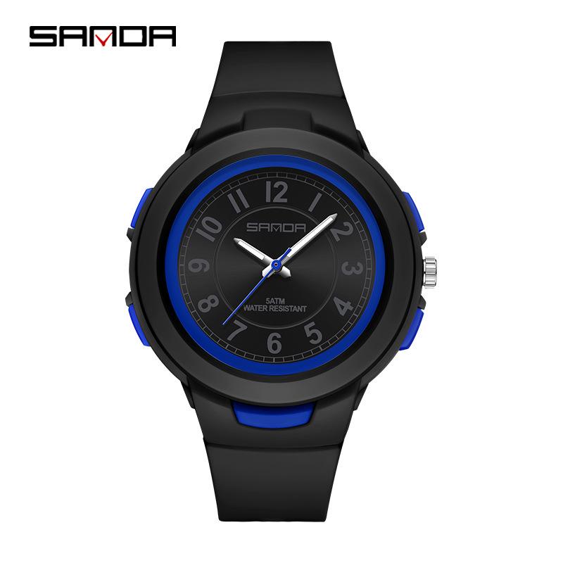 Sanda Unisex Fashionable Lightweight Korean Style Waterproof Sports Quartz Watch