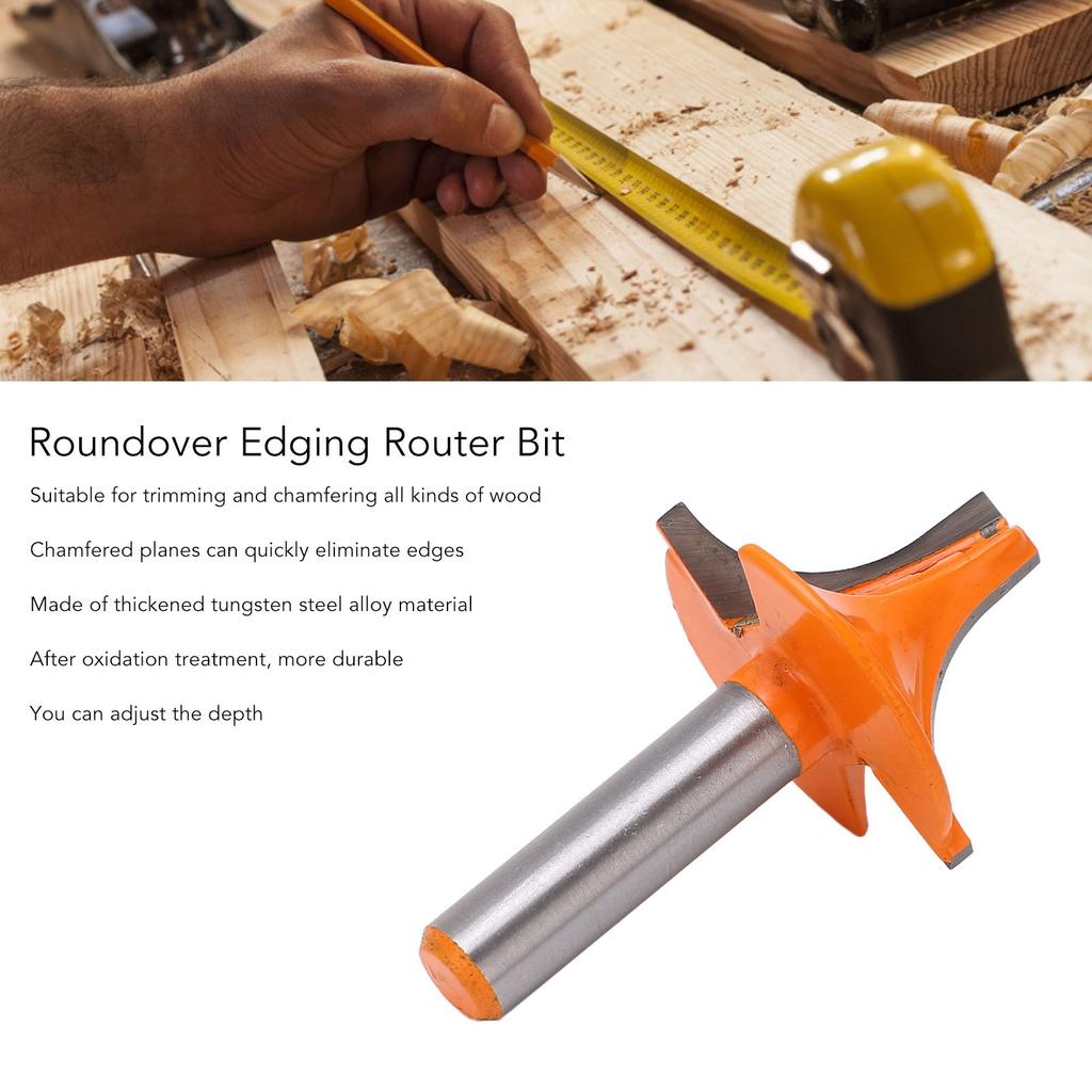 Roundover Edging Router Bit 8mm Shank   Woodworking Milling Cutter Tool for Baseboard