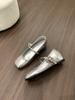 Inner height-increasing silver niche single shoes women's summer new Korean version of French fairy style thick-soled heightening bag head half slippe