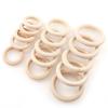 50Pcs Wooden Beads Pendant Connectors Circles Rings Beads Natural Wood Ornament