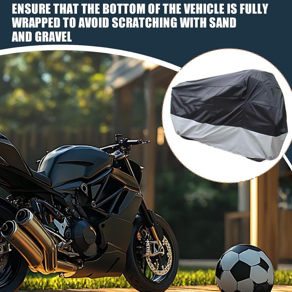 Motorcycle Cover Heavy Duty Lightweight Waterproof Cover All Season Windproof Storage Protector With Lock-Holes For Garage