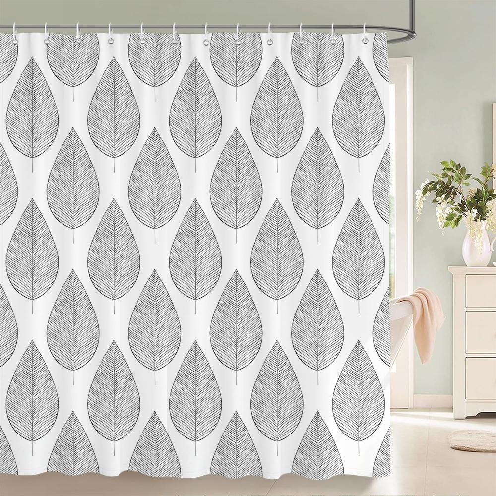 Leaves Plant Tree leaf Small Fresh Shower Curtains Bathroom Curtain Frabic Waterproof Polyester Decor Bathtub Screen with Hooks