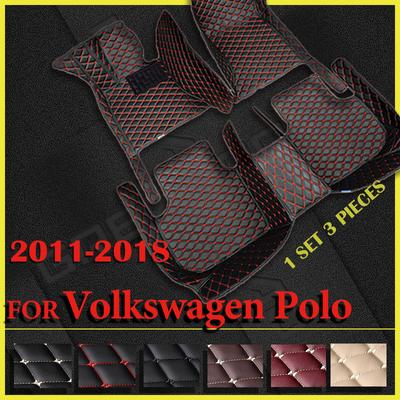 Car Floor Mats For VW Volkswagen Polo Hatchback 2011 2012 2013 2014 2015 2016 2017 2018 Custom Foot Pads Interior