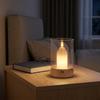 Oppladbar Bærbar Glass LED Dekorativ Bordlampe Flakkende Stearinlys Håndbølge På Av Sensor Nattbordslampe