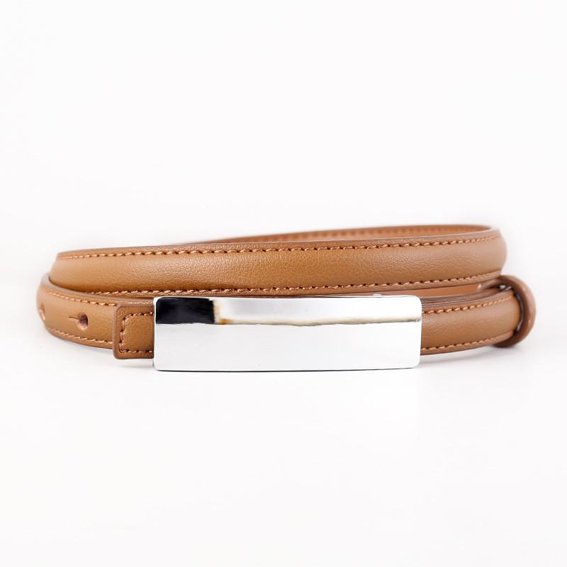 Leather Waist Belt For Women With Alloy Buckle And Punched Detailing For Office Style
