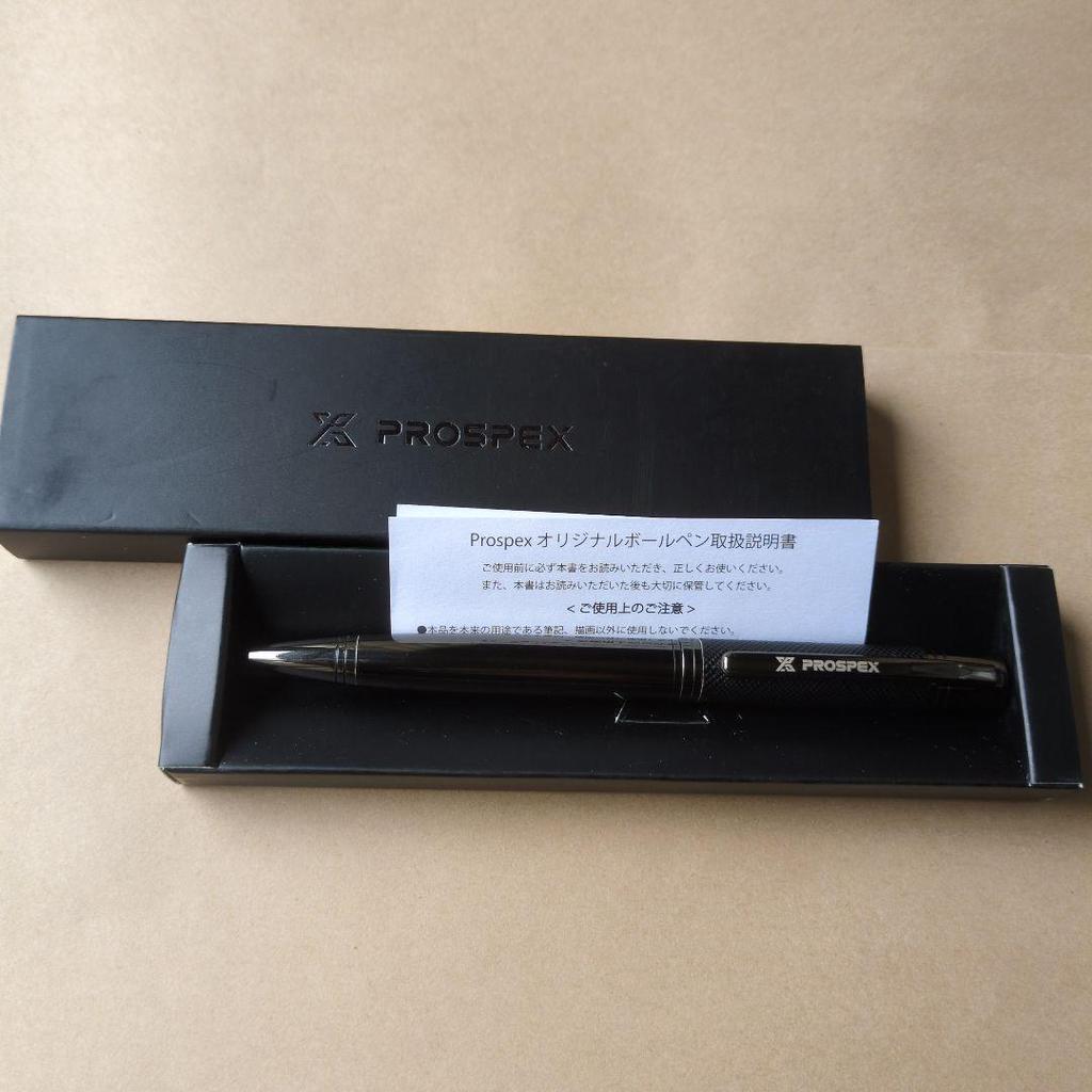Used SEIKO PROSPEX Ballpoint Pen, Black, Metallic Finish