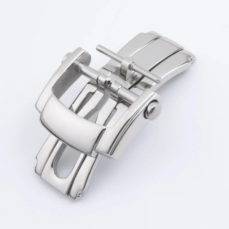 Universal Strainless Fold Buckle For Patek Strap Philippe Leather Rubber Watch Band Clasp For Nautilus Butterfly Buckle 18mm