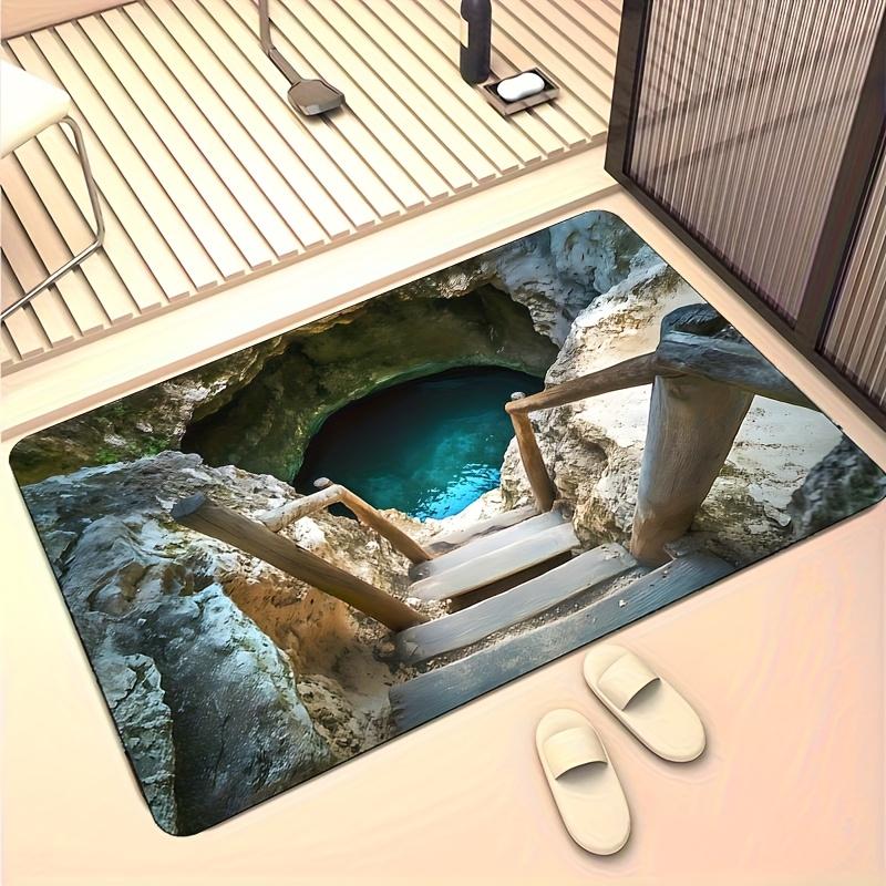 

Water Tower Bathroom Mat, Absorbent and Durable, Mysterious Cave Design, Suitable for Bedroom, Living Room, Kitch 40X60CM(1.3X2FT