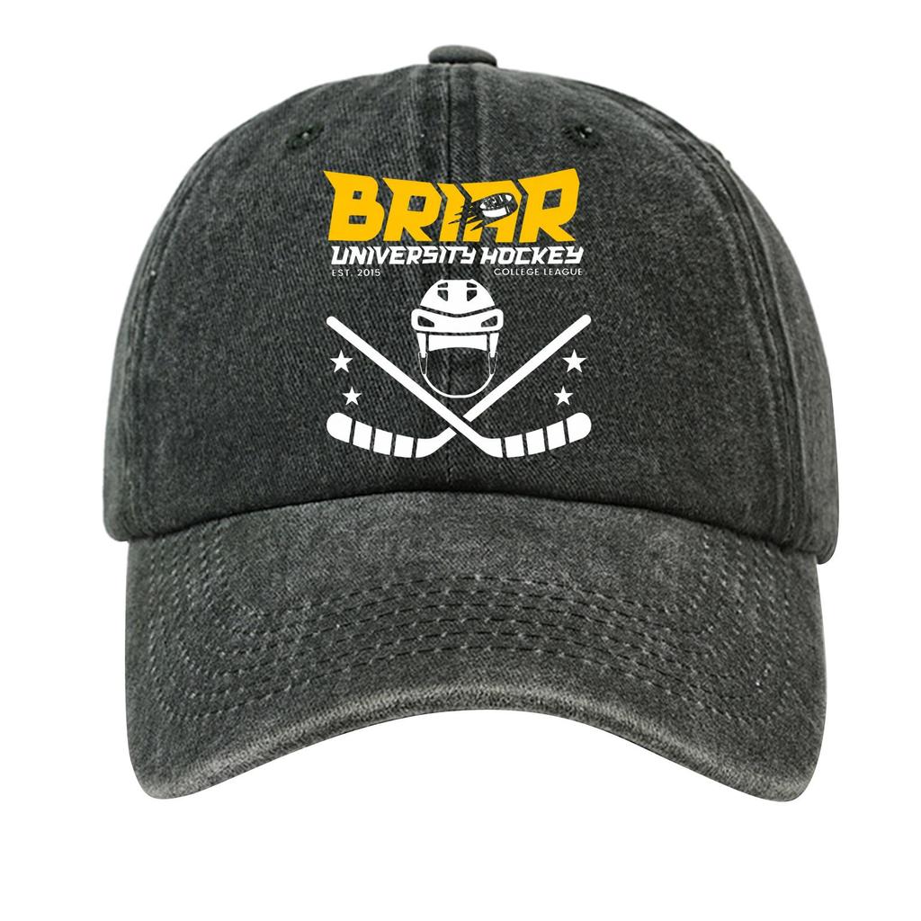 Washed Cotton Baseball Cap Vintage Soft Top Denim Hat Adjustable Strap Printed Design College League Sports Style Unstructured Fit