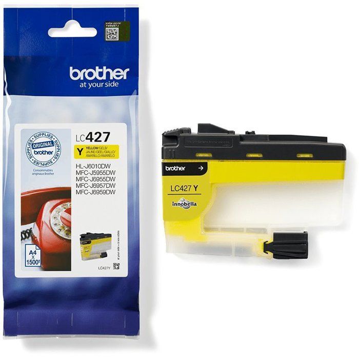 Cartouche d'encre LC427Y - BROTHER - Jaune - 1500 pages - Pour Brother MFC-J6955DW, MFC-J6957DW, MFC-J5955DW et HL-J6010DW