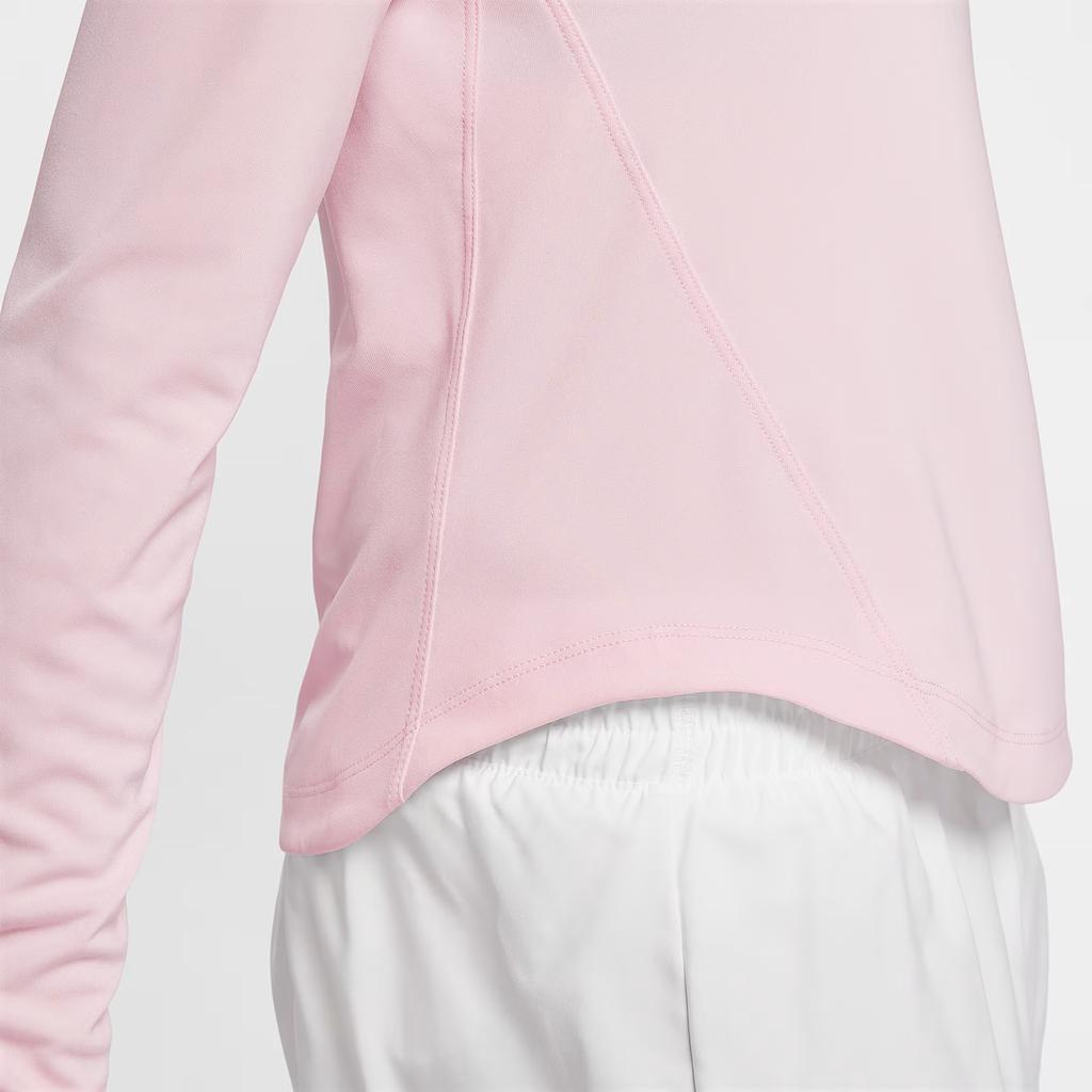 Nike Swoosh Tempo Run Moisture-Wicking Quick-Dry Zip Long Sleeve Running T-Shirt Women Tops HV2843-663