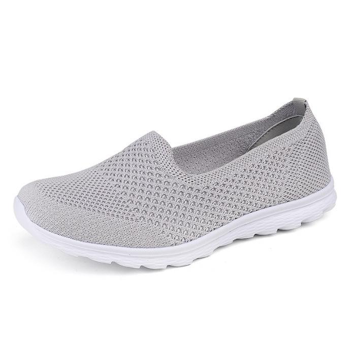 Cloth shoes summer flat heel mesh shoes mom