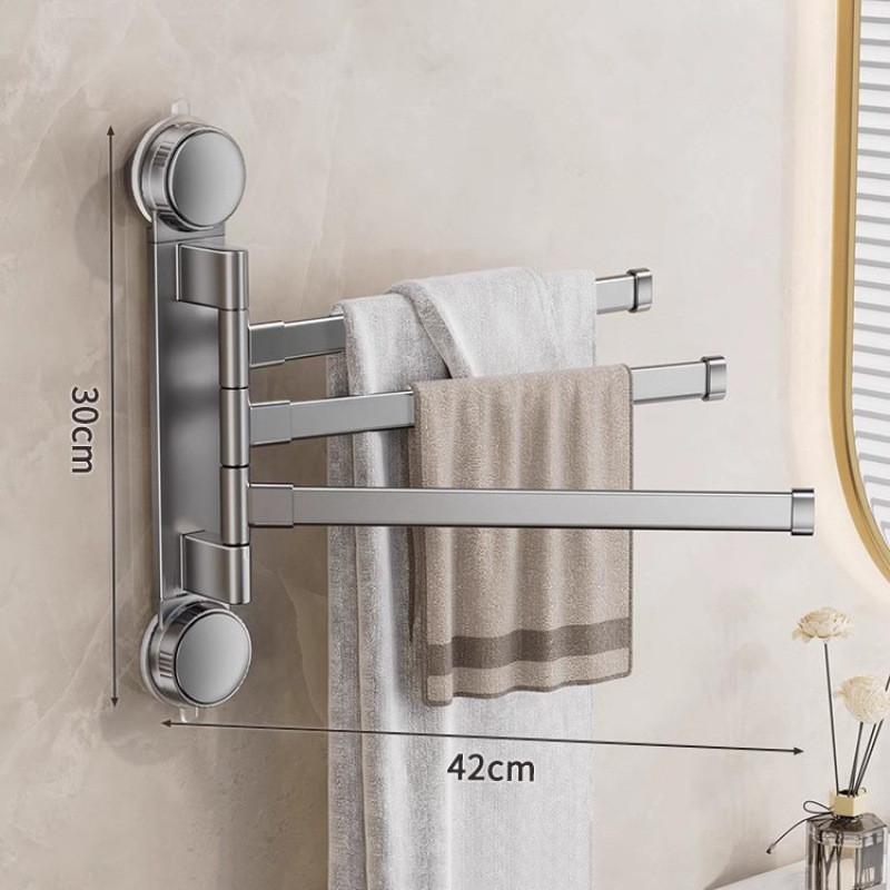 Modern Minimalist Plastic Rotating Towel Rack With Suction Cups For Bathroom Organization