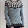Womens Geometric Color Block Crewneck Sweater Loose Fit Long Sleeve Pullover Knit Top