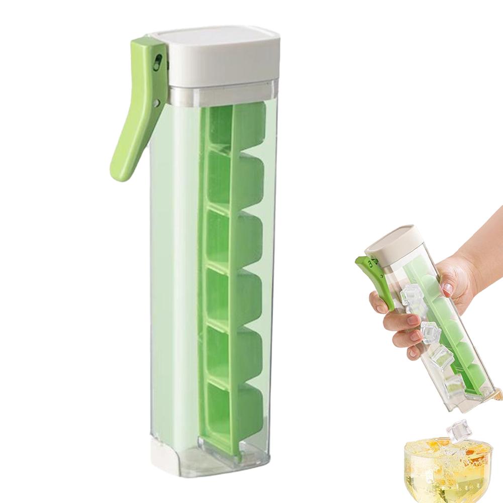 One Hand Press Ice-Tray Mold With Handle Ice Cube Maker Tray Easy To Clean & Store In Freezer Removable