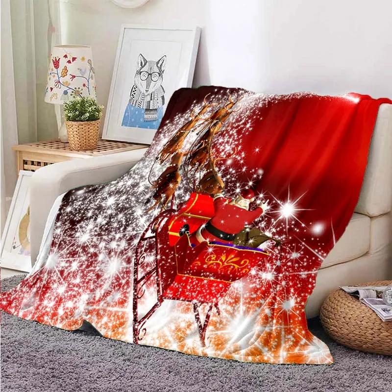 Merry Christmas Throw Blanket Santa Claus Blankets Snowman Flannel Blanket Sleep Travel Sofa Bed Christmas Decor Christmas Gifts 130x150cm