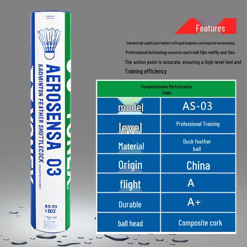 AS05 Windproof Duck Feather Badminton Shuttlecock - Durable and Stable for Indoor/Outdoor Training and Competition