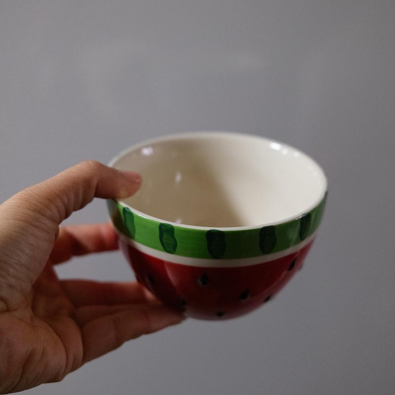 Watermelon Ceramic Relief Fruit Shaped Plate Cake Inventory Heart Plate Breakfast Cup Large Capacity Cup Rice Bowl