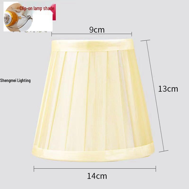 European Crystal Chandelier Fabric Lampshade, Clip-On, E27 Large Base, E14 Candle Bulb, Wall Light Shell Shade