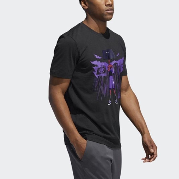 Adidas X Marvel Dame Black Panther Avengers Basketball Short Sleeve T-Shirt Men Tops DU6716