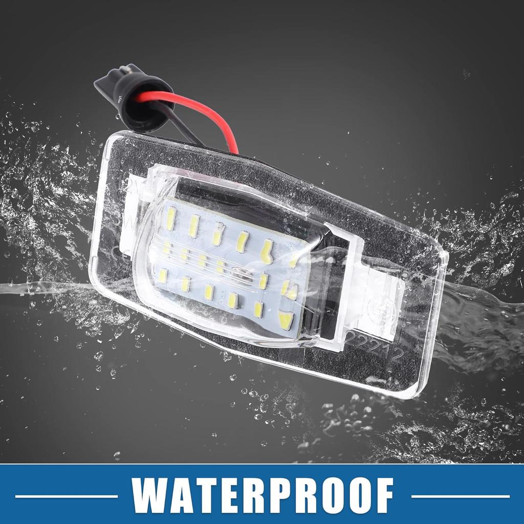 Car 6000K White LED License Plate Light Assembly YL8Z13550AA 2835SMD for Mazda Miata MX-5 1999-2005 ABS Clear Black 1 Pair
