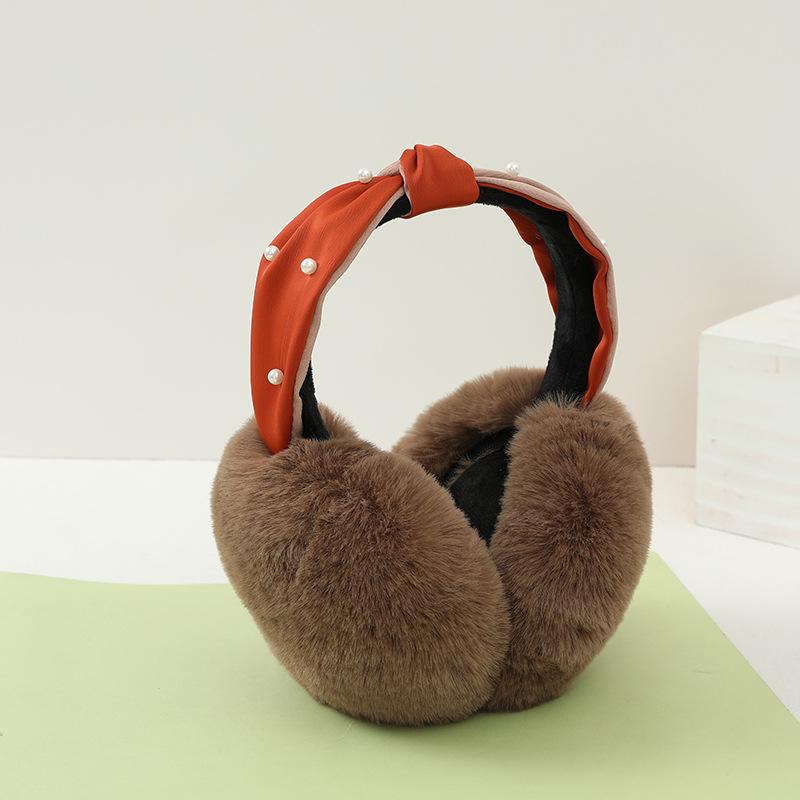 Perlen Mode Warme Ohrenschützer Niedliche Plüschfell Kopfhörer Mode Unisex Ohrenwärmer Einfarbige Mädchen Stirnband Ohrenschützer Ohrenabdeckung