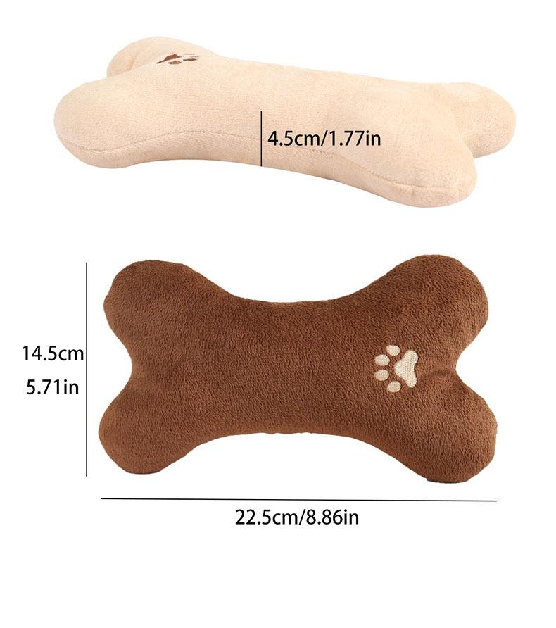 Pet Pillow Chew Toy - Bone Shape Plush Dog Cat Toy, Non-Toxic Soft Chew Resistant Pillow Toy for Puppies Kittens,