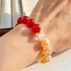 Vintage Natural White Crystal Chalcedony Honey Milk Cover Citrine Bracelet Bracelet