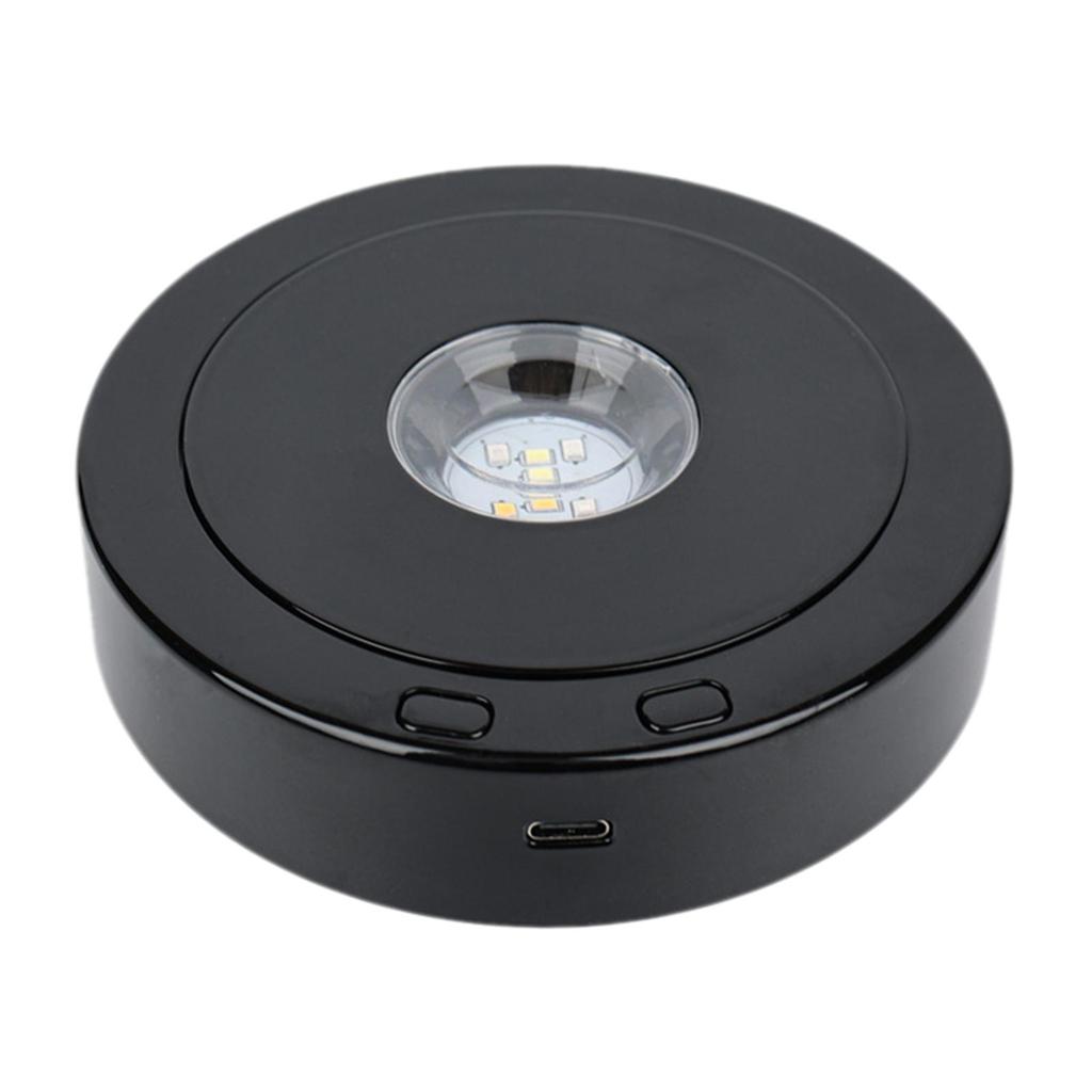 Rotating Display Stand with Colorful LED Lights Exhibitions Photography Products LED Rotating Display Stand Electric Turntable