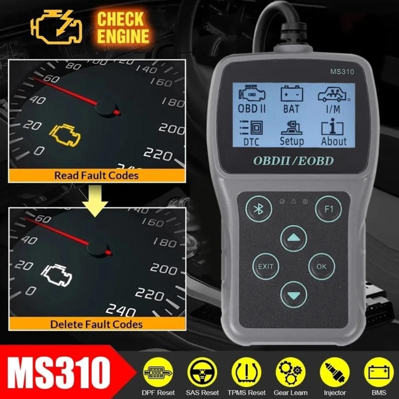 2.4in Display OBDII Scanner Car Fault Code Reader Battery Tester with Readiness OBDII Diagnostic Scanner
