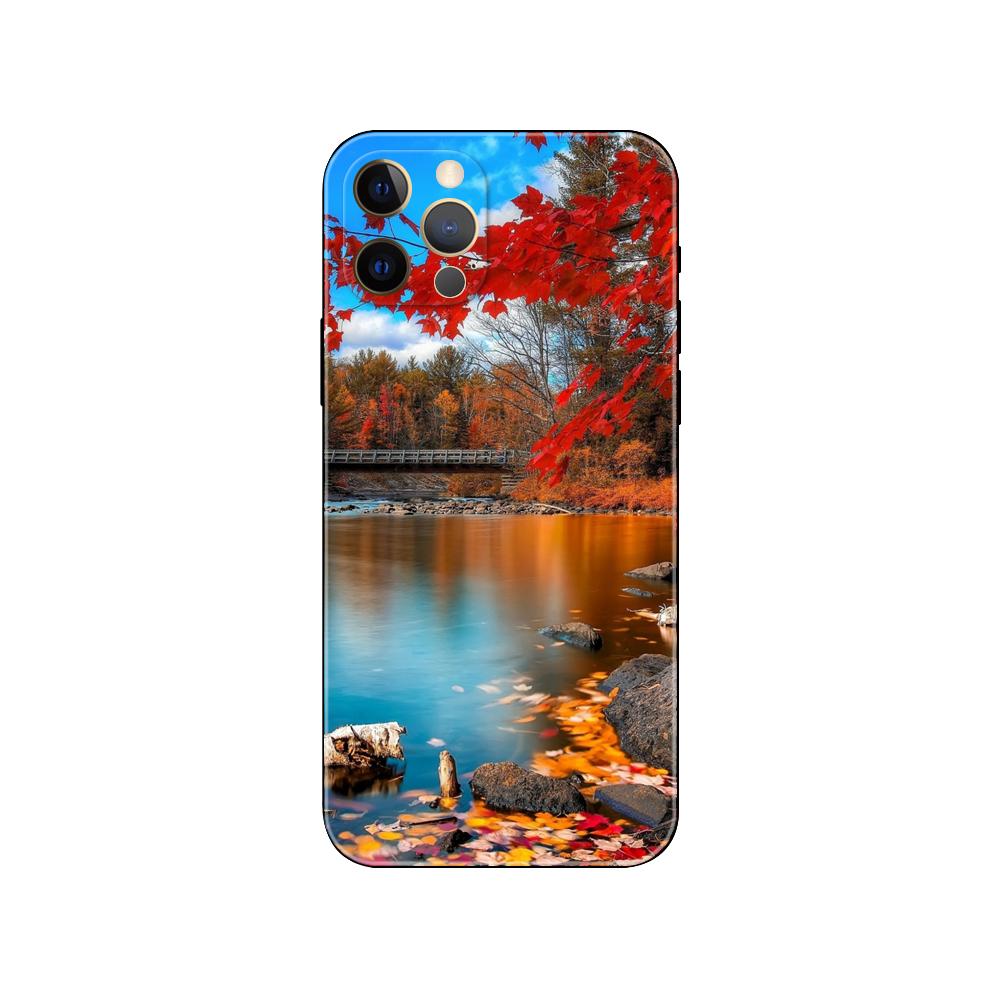 mountain landscape phone case for iphone 14 5s 2020se 6 6s 7 8 plus x 10 XR XS 11 12 13 mini pro MAX black tpu back cover