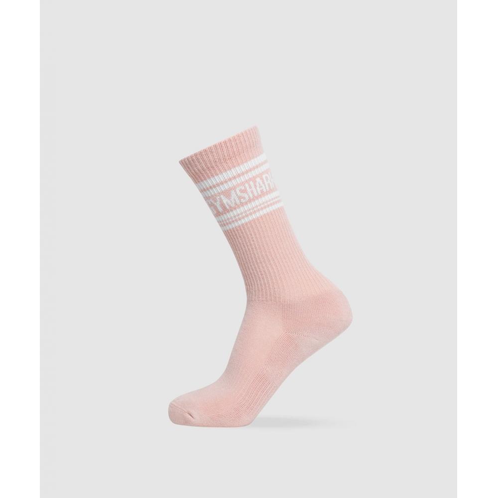 

GYMSHARK Stripe Crew Single Light Pink White I3A1E KB1M