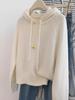 Women's 2025 New Autumn/Winter Korean Style Hooded Merino Wool Sweater - Short Knit Long Sleeve Hoodie