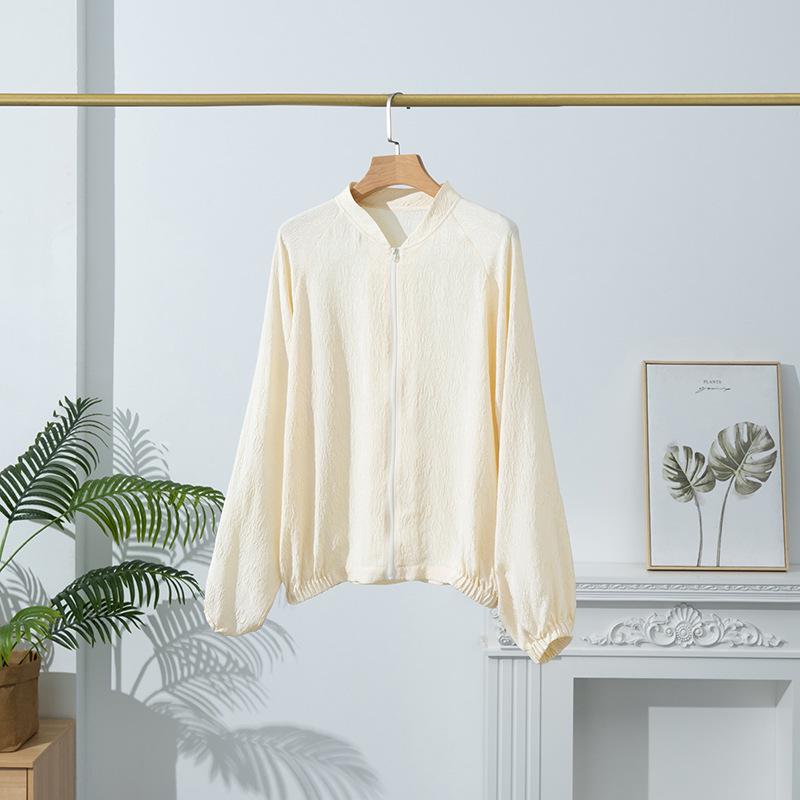 Mulberry Silk Women's Heavyweight Long Sleeve Baseball Jacket