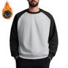 Unisex Colorblock Round Neck Pullover Top Raglan Sleeve Long Sleeve Fleece Sweatshirt