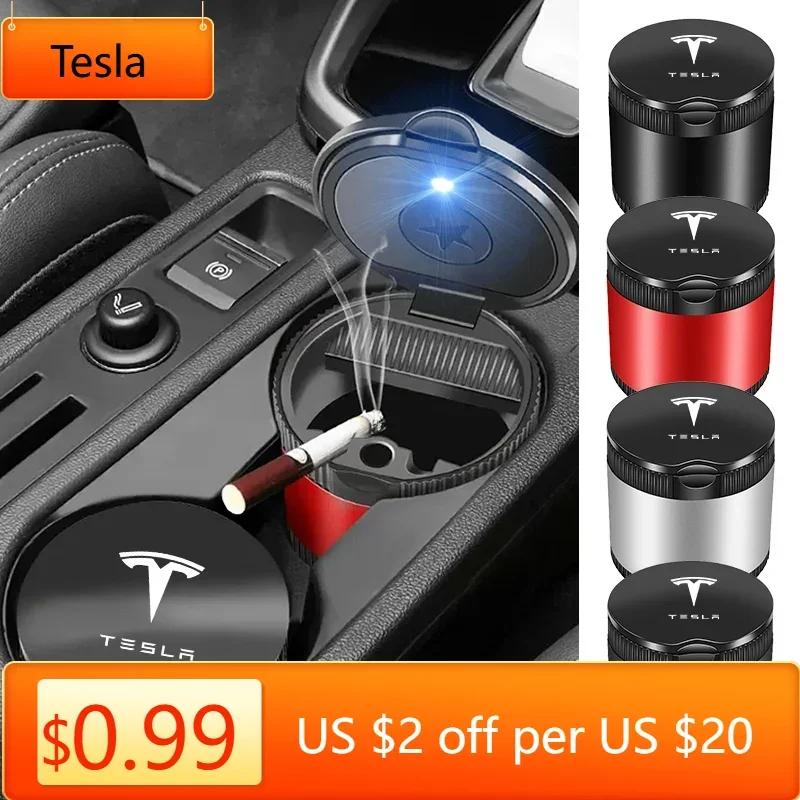 Autoaufkleber Tesla Auto Zigarettenaschenbecher Becher mit Deckel Tragbarer Abnehmbarer Fahrzeug Aschenbecher Halter Box Für Tesla Model 3 Model S Mo