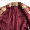 Made in Poland Laura Ashley Short Pea Coat 9 Women M Red×Beige Check Outer Jacket(USED)