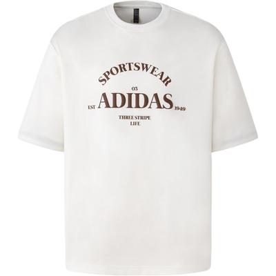 Casual Crew Neck Logo Print Short Sleeve T-Shirt Men Tops Han-Yu-White JD0441