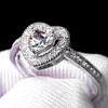 Neue hochwertige versilberte Herzringe für Damen zur Verlobung, Hochzeit, brillante Zirkonia-Liebesringe, Statement-Schmuck