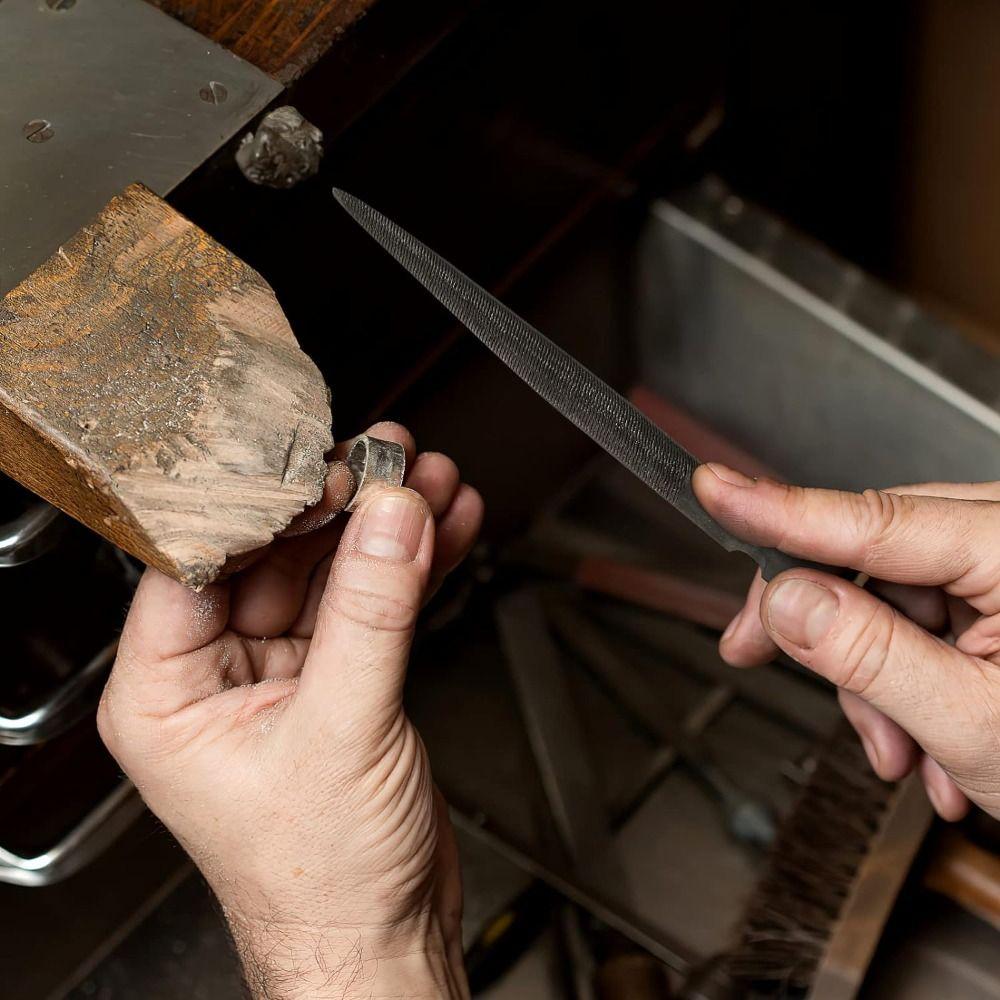 Steel Jewelry Tool 20.6cm Double Ended Flat and Half Round Wax File Wax Carving Tools  For Filing