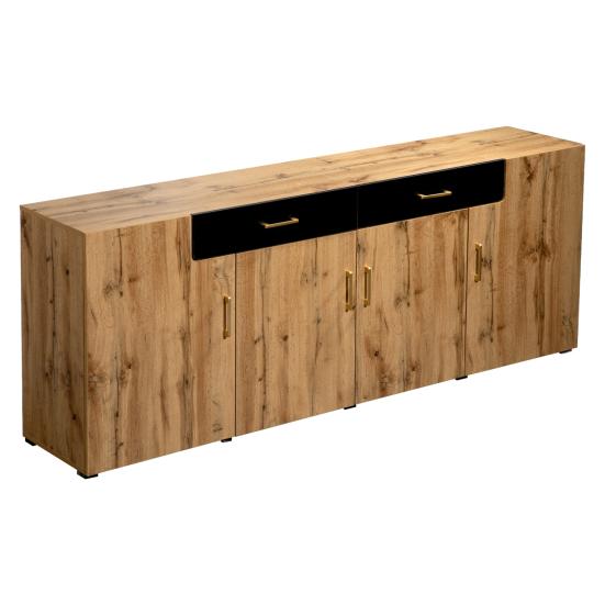 Storage Cabinet High Stability with 4 Doors Sturdy Construction Smooth Edge Easy Installation Item Storage Living Room Storage Cabinet Free-Standing