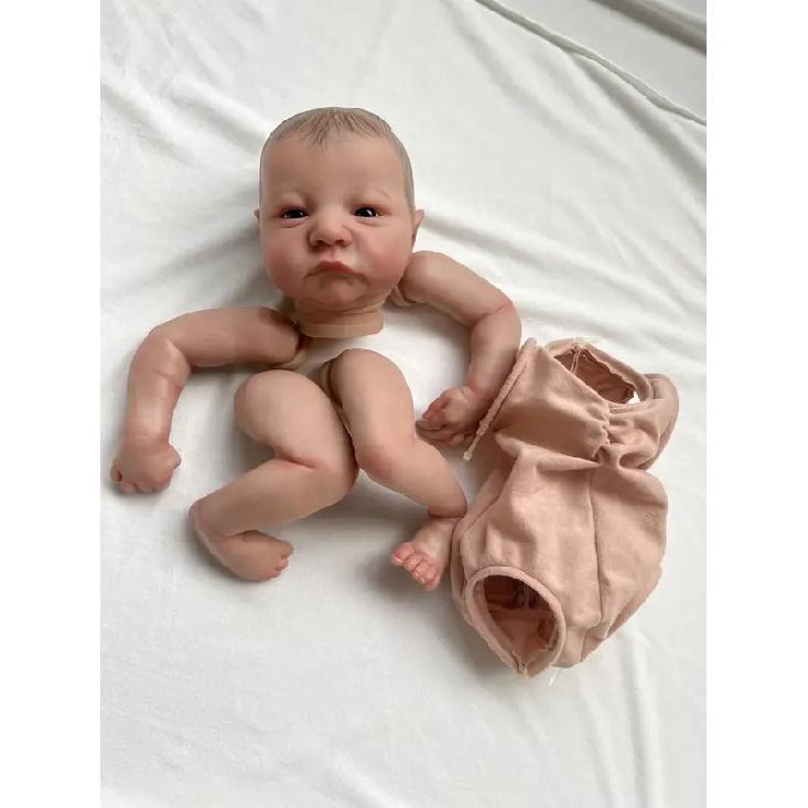 19 Inch Levi Awake Reborn Baby Doll Part NPK Lifelike 3D Painted with Visible Veins Includes Cloth Body