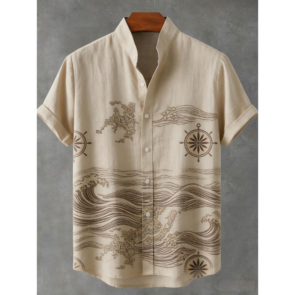 2026 Men's New Fun Short-Sleeved Shirt Turtle Octopus Whale 3D HD Printed Shirt Hawaiian Vacation Social Men's Clothing