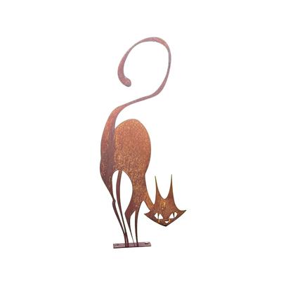 Metal Cat Silhouette Decorative Garden Stake Sculpture Halloween Outdoor Yard Decor Lawn Ornaments