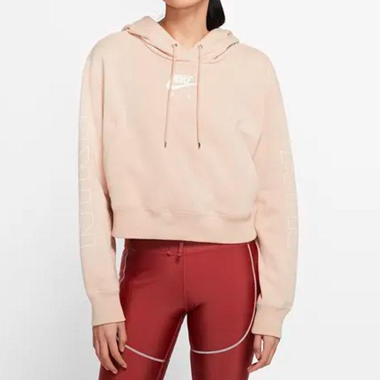 Nike Air Fleece BB Cropped Hoodie Women Tops Pink CJ3083-287