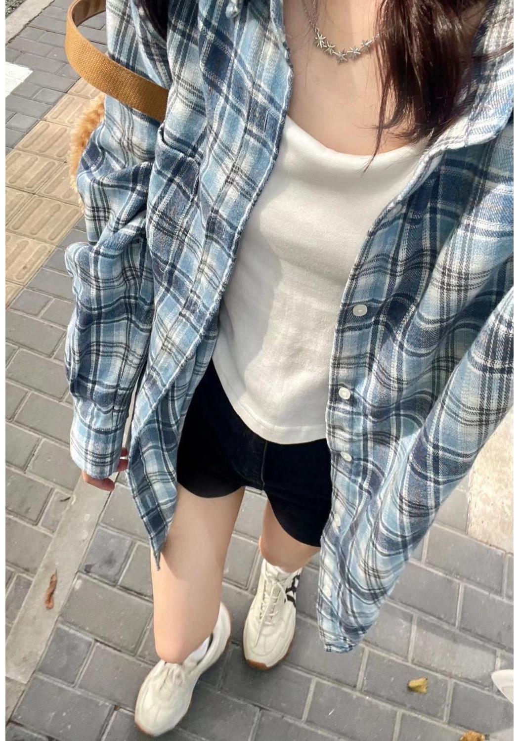 

Women s Petite Yellow Plaid Long-Sleeve Shirt Jacket - American Style, Loose Fit for Spring & Autumn XXL (125-140 lbs recommended)