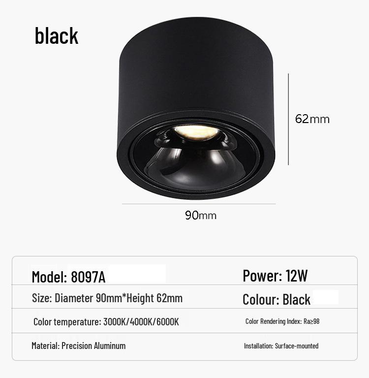 Ultra-Thin Adjustable Anti-Glare Ceiling Spotlight - No Punching Needed